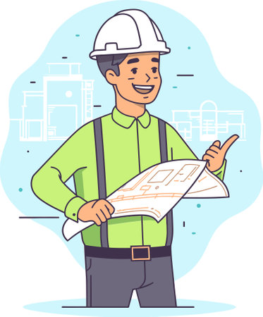 Engineer Optimizing Sustainable Operations Vector Illustrationのイラスト素材