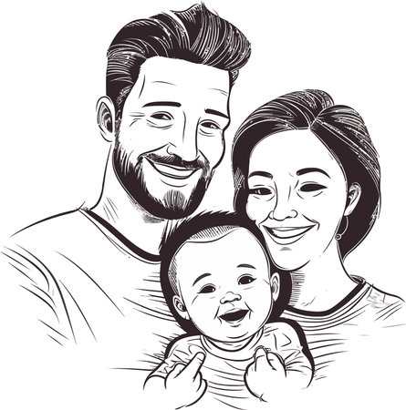 Welcoming Family Vector Illustration Warmly Inviting Togethernessのイラスト素材