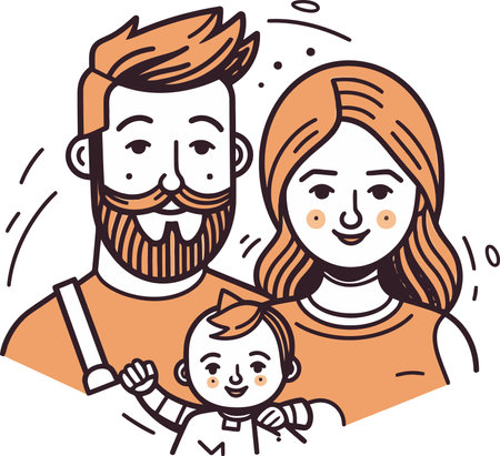 Playful Family Vector Illustration Playfully United in Joyのイラスト素材