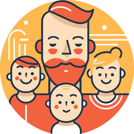 Nostalgic Family Vector Illustration Recalling Memoriesのイラスト素材