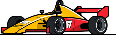 Formula Car Vector Illustration in a Grunge Style Filterのイラスト素材