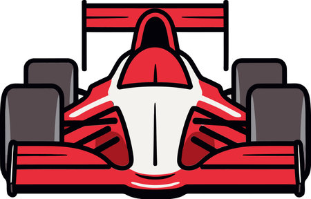 Formula Car Vector Illustration in a Hazy Desert Sunsetのイラスト素材