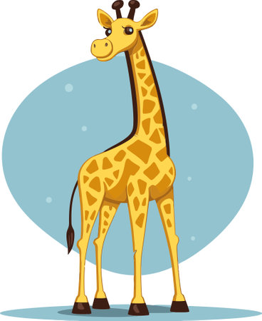 Giraffe with Abstract Olive Background Vector Illustrationのイラスト素材