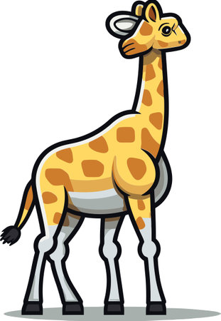 Giraffe with Abstract Titanium Background Vector Illustrationのイラスト素材