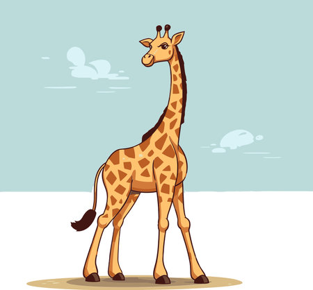 Giraffe with Abstract Hydrogen Background Vector Illustrationのイラスト素材