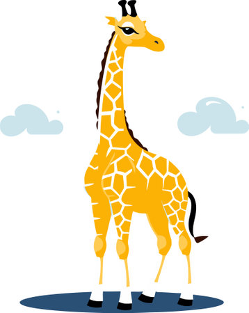 Giraffe with Retro American Football League Badge Vector Illustrationのイラスト素材