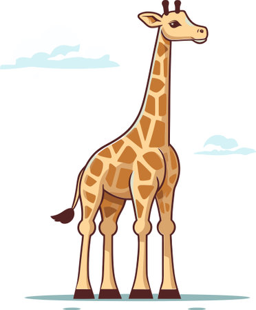 Giraffe Silhouette with African Tribal Elements Vector Illustrationのイラスト素材