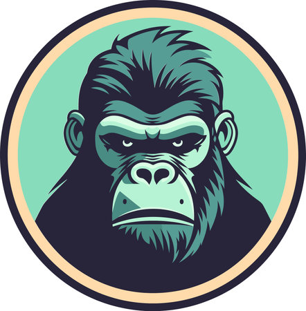 Gorilla Majesty Detailed Vector Portraitのイラスト素材