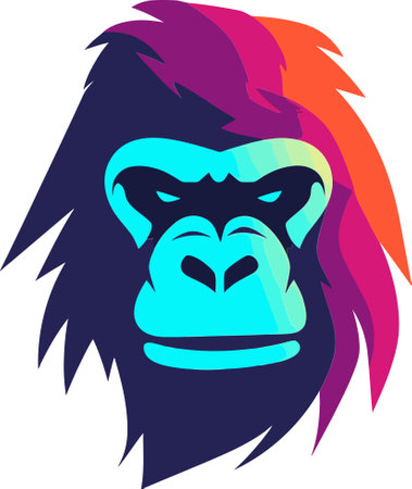 Primal Gorilla Vector Wildlife Art Illustration Collectionのイラスト素材