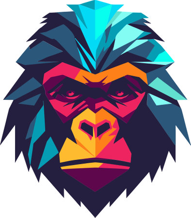 Mighty Silverback Gorilla Vector Wildlife Illustrationのイラスト素材