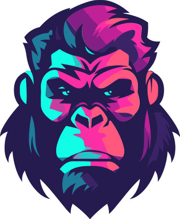 Gorilla Tribe Gathering Detailed Vector Illustrationのイラスト素材