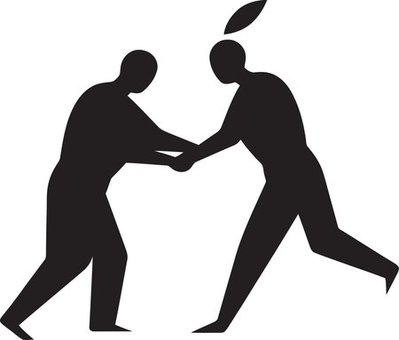 Judo Warriors Face Off Vector Illustrationのイラスト素材