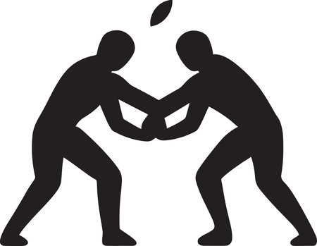 Battle of Judo Titans Vector Illustrationのイラスト素材