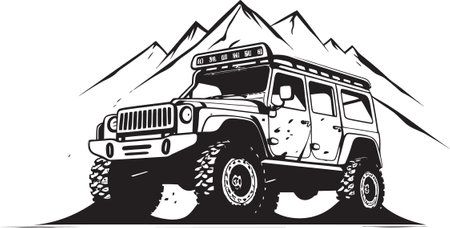 Vector Graphic of an Off Road 4x4 SUVのイラスト素材