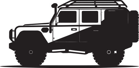 4x4 SUV Vector Graphic Into the Wildernessのイラスト素材