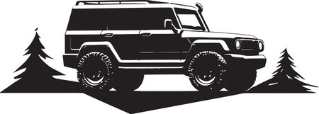 Vector Graphic 4x4 SUV in the Forestのイラスト素材