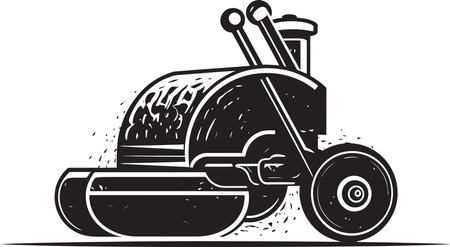 Precision Paving Illustrated Asphalt Roller Vector Artのイラスト素材