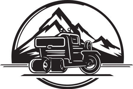 Crafting the Ideal Urban Infrastructure Asphalt Roller Vector Artのイラスト素材