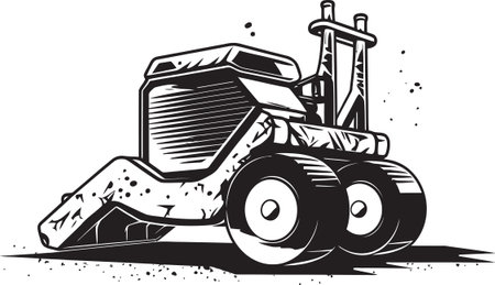 From Blueprint to Blacktop Asphalt Roller Vector Artのイラスト素材