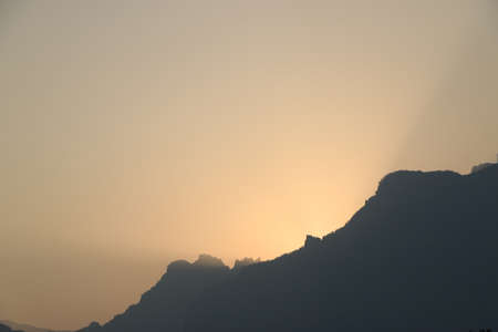 Silhouette of a mountainの写真素材
