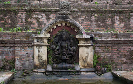 Hindu Goddess Temple with Pondの写真素材