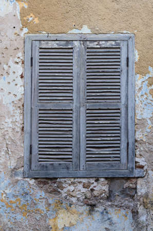 Old window of old house in Essaouira, Morocco