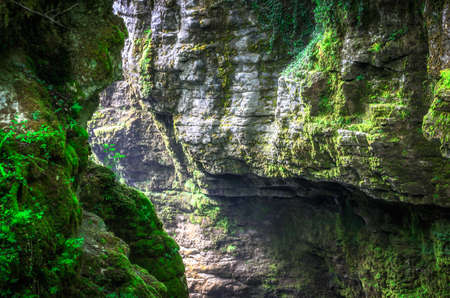 Martvili canyon in Georgia. Beautiful natural canyon with mountain river.