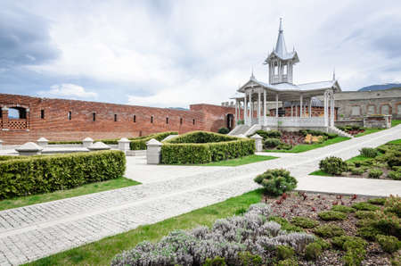 Scenic view on the Rabath ancient citadel building in Akhaltsikhe, Georgia. Renovated medieval castle.の写真素材