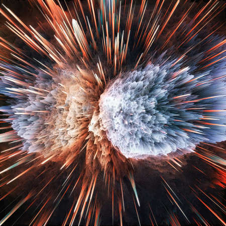 Colorful galaxy abstract cosmic background. Shiny fantasy universe. Deep cosmos. Infinity exploration. 3d illustrationの写真素材