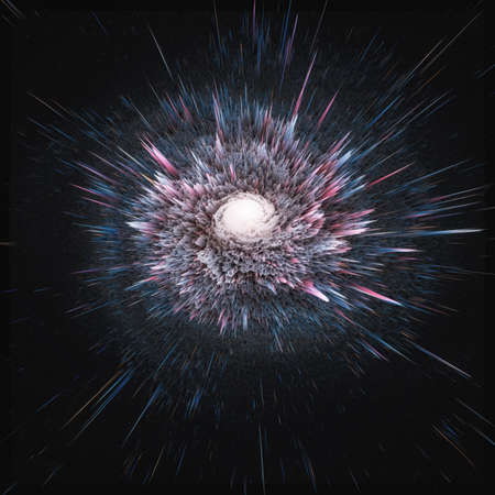 Colorful galaxy abstract cosmic background. Shiny fantasy universe. Deep cosmos. Exploding star in...