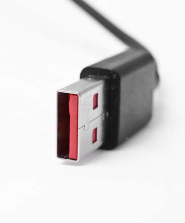 one usb cable isolated on white backgroundの写真素材