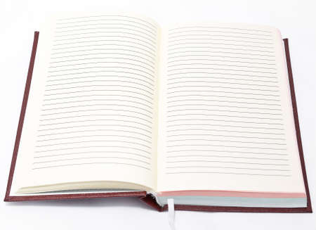 one Open notebook isolated on white background