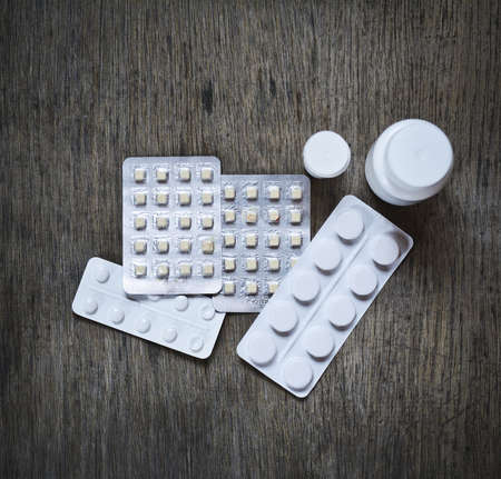 Assortment of pharmaceutical drugs, tablets and pillsの写真素材