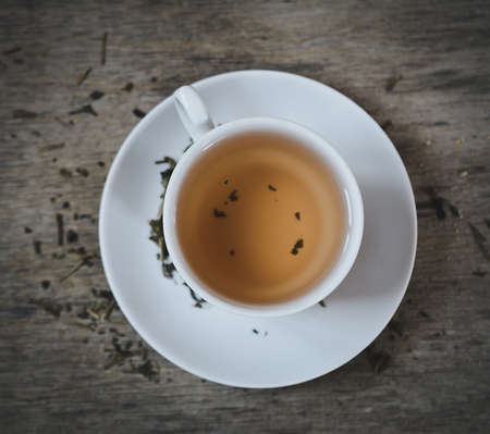 cup of tea close-up view from aboveの写真素材
