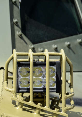 Military headlight close upの写真素材