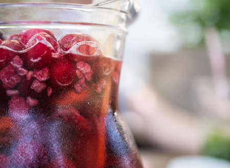 fresh red lemonade close upの写真素材