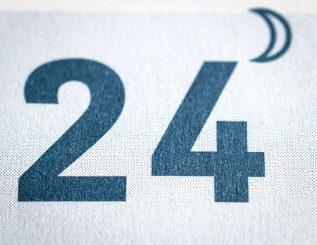 twenty four calendar date top view