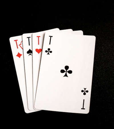 four aces on the black background, image abstract