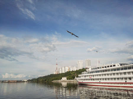 Perm, Russia - June 2017. The project is traveling in Russia. Kama river, Ural, ship Maksim Gorky on...