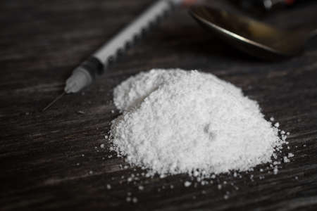 drug heroin close upの写真素材