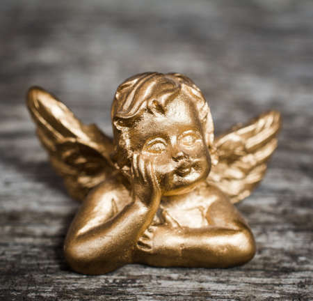 Beautiful little gold angelの写真素材