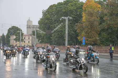 MINSK, BELARUS - September 15, 2018. group of motorcycleのeditorial素材