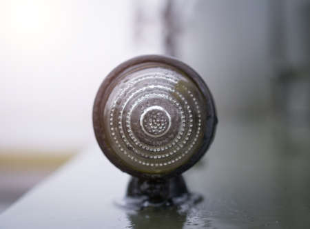headlight on a military old car, world war conceptの写真素材
