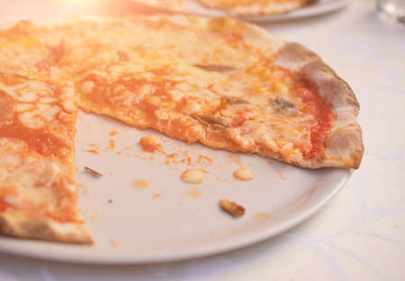 delicious Italian pizza on the tableの写真素材