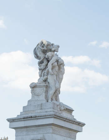 Rome statue over sky, italian landmarks close upの写真素材