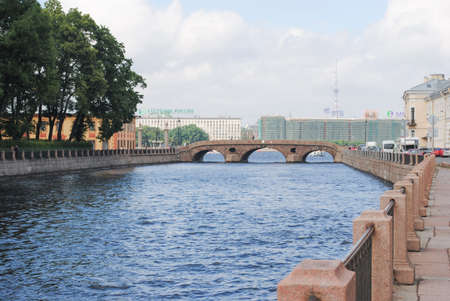 ST. PETERSBURG, RUSSIA - JULY 12, 2015: St Petersburg urban landscape city view water channelのeditorial素材