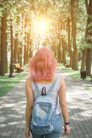 female red head outdoorsの写真素材