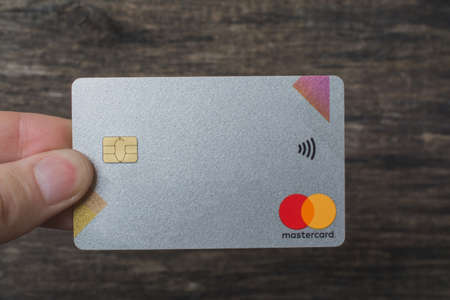 Gomel, Belarus - November 26, 2019: Mastercard Bank cards close-upのeditorial素材