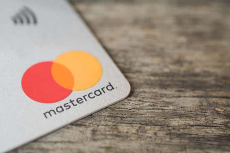 Gomel, Belarus - November 26, 2019: Mastercard Bank cards close-upのeditorial素材