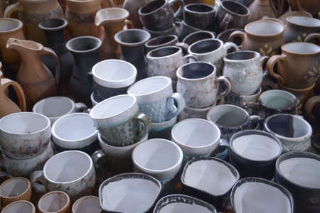 Handmade Ceramic Pottery shop for tourister, travel conceptの写真素材